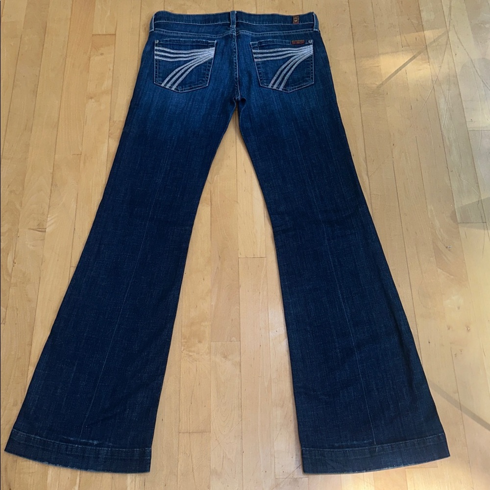 Dojo 28 x 33 x 8 —-7 For All Mankind Women's Dark Blue Wide Leg Jeans - Picture 11 of 11